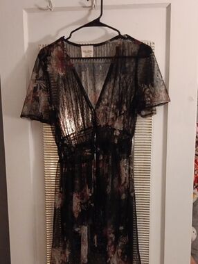 Willow Black Sheer Floral Dress
